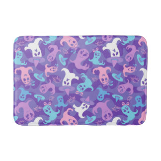 Tapete De Banheiro Halloween Fantasma Roxo Bath Mat