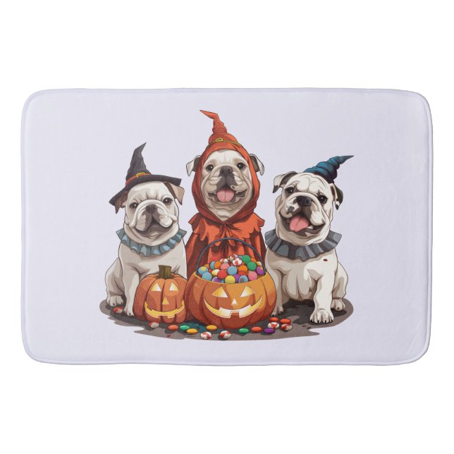 Tapete De Banheiro Halloween Inglês Bulls Pumpkin (Frente)