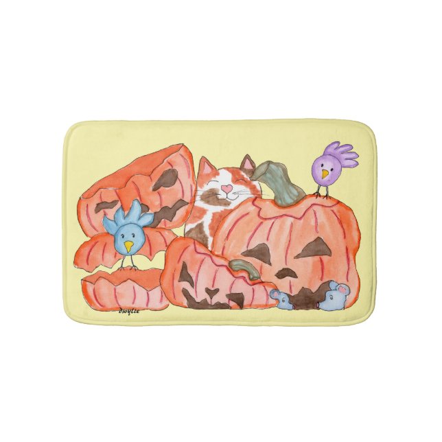 Tapete De Banheiro Halloween Kitty & SMashed Pumpkins (frente)