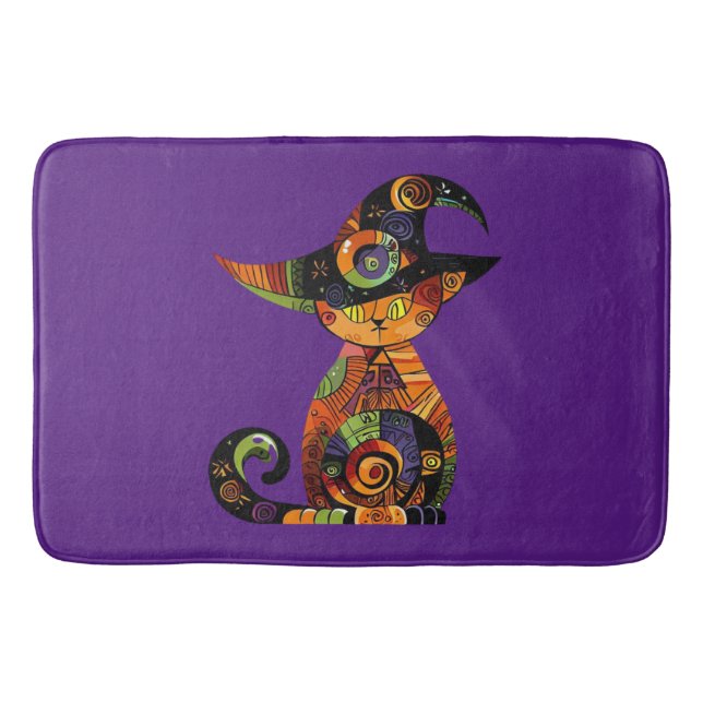 Tapete De Banheiro Halloween/místico/gato/queda (Frente)