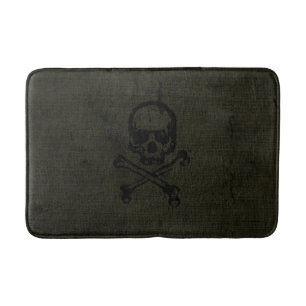 Tapete De Banheiro Halloween Ossos Cruzados Caveira Grunge Vintage Ve