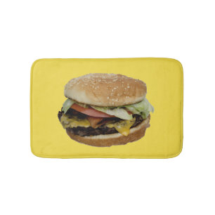Tapete De Banheiro Hamburguer dobro do queijo com tomate e alface