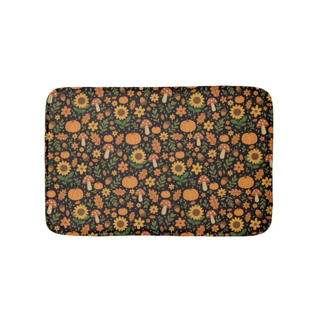 Tapete De Banheiro Hand Drawn Rustic Fall Pattern Bath Mat (frente)