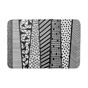 Tapete De Banheiro Handpainted black and design white