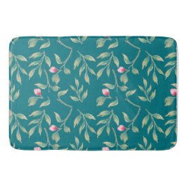 Tapete De Banheiro Harbor Blue Floral Bath Mat