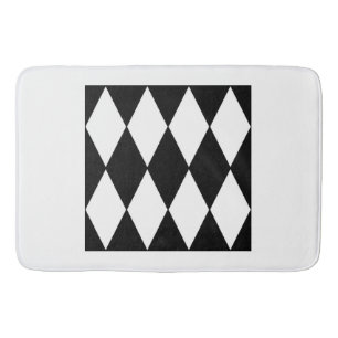 Tapete De Banheiro harlequin preto e branco