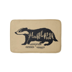 Tapete De Banheiro Harry Potter   HUFFLEPUFF™ Tipografia Silhueta