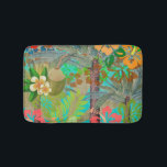 Tapete De Banheiro Hawaii Flower Hula Vintage - Gráfico Floral<br><div class="desc">Colagem Hula Colorida do Havaí - Esta imagem é um design gráfico de arte de flores e palmeiras do Havaí. A colagem botânica é sobre a cor da ilha tropical.</div>