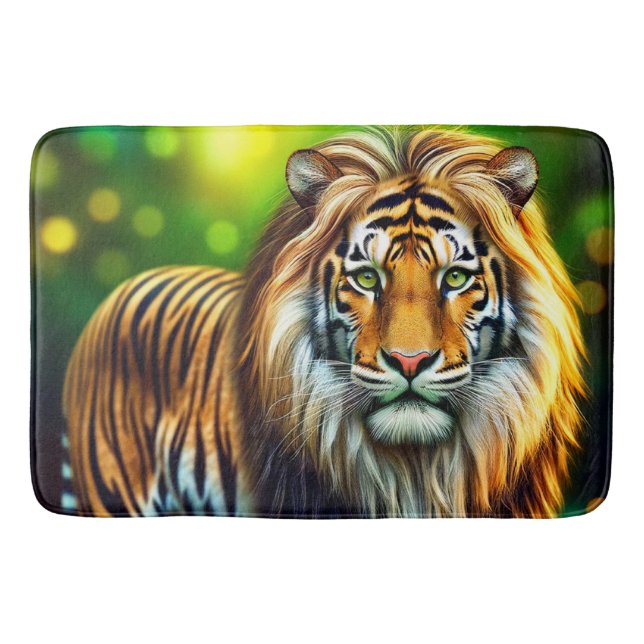 Tapete De Banheiro Híbrido de Leão de Tigre (Frente)