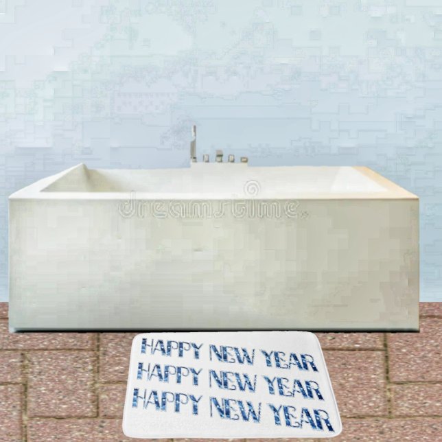 Tapete De Banheiro HNY-Blue Diamond Bath Mat (Step onto this HNY Blue Diamond Bath mat, and welcome in the New Year!)