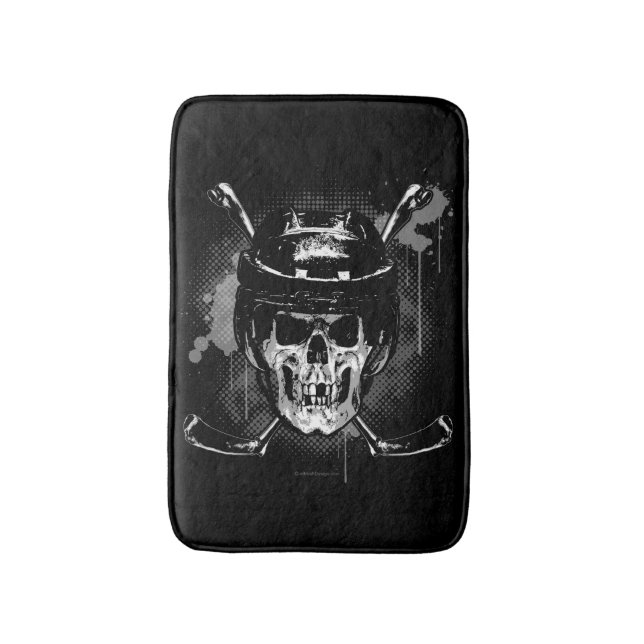 Tapete De Banheiro Hockey Skull (Frente Vertical)
