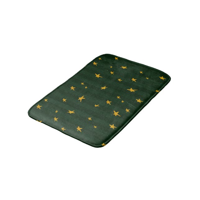 Tapete De Banheiro Holiday Green Yellow Stripe Star Christmas  (Angulado)