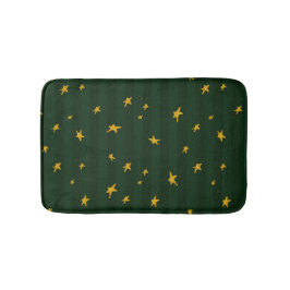 Tapete De Banheiro Holiday Green Yellow Stripe Star Christmas