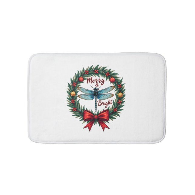 Tapete De Banheiro Holiday Wreath Dragonfly (frente)