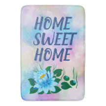 Home Sweet Colorful Watercolor Texto Floral