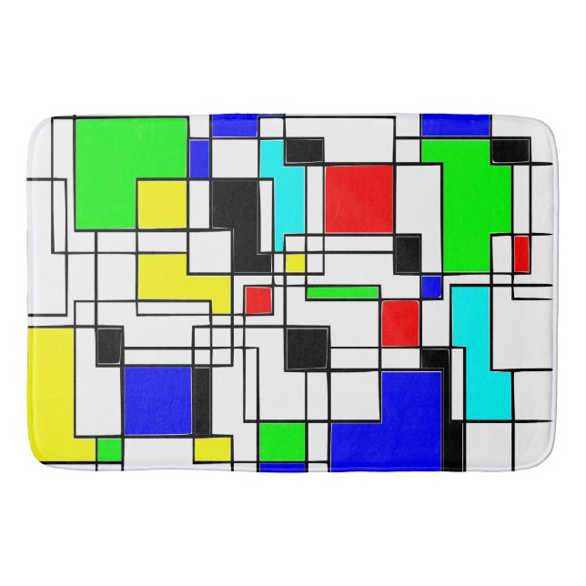 Tapete De Banheiro Homenagem Aleatória A Mondrian (Frente)