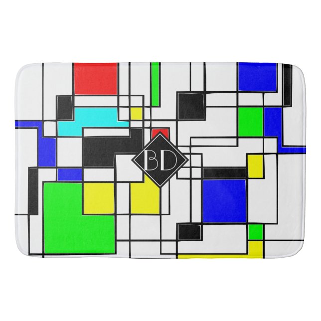 Tapete De Banheiro Homenagem Aleatória A Mondrian (Frente)