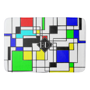 Tapete De Banheiro Homenagem Aleatória aos quadrados a Mondrian