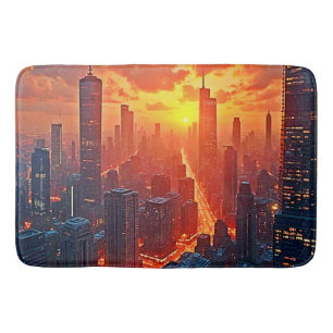 Tapete De Banheiro Horizonte Dourado: Arte do Pôr do Sol na Cidade Ra