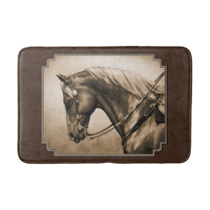Tapete De Banheiro Horse do Quarto Oeste, Sepia Brown