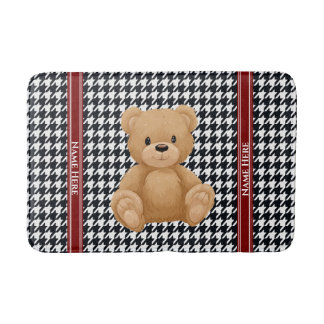 Tapete De Banheiro Houndstooth Bear Home,