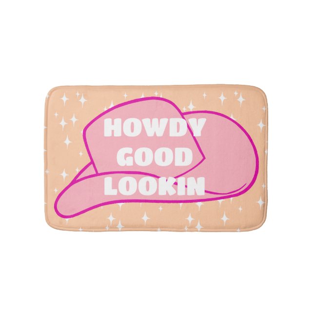 Tapete De Banheiro Howdy Good Looker Rancher Cowboy Peach (frente)