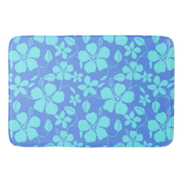 TAPETE DE BANHEIRO HULA HAVAIANA (HIBÍSCO) PERVINCA/TEAL