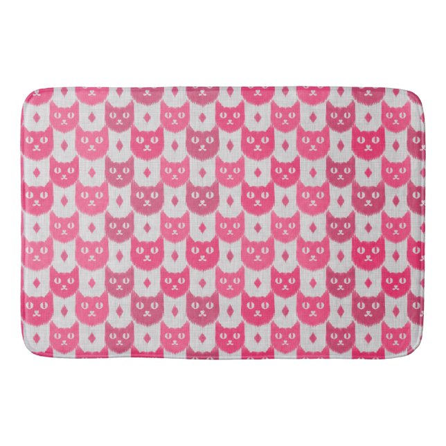 Tapete De Banheiro Icat ikat pink pattern (Frente)