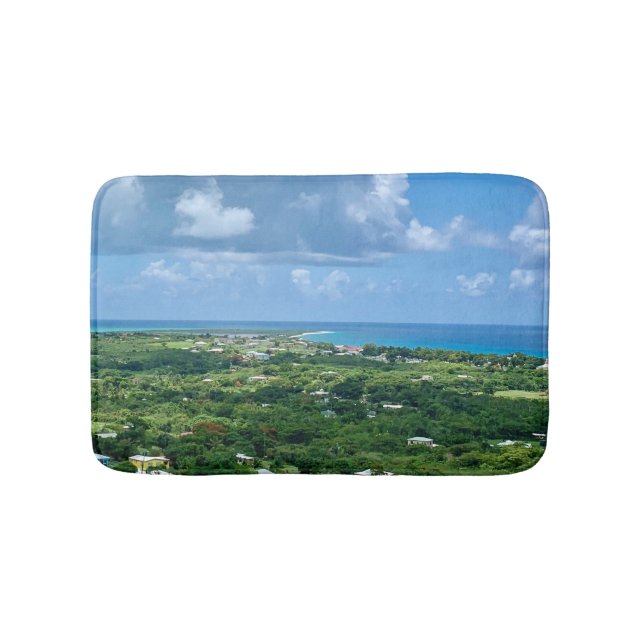 Tapete De Banheiro Ilha de Caribes de Praia do Oceano Natural Tropica (frente)