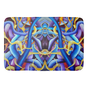 Tapete De Banheiro Ilusão óptica Abstrato azul contemporânea