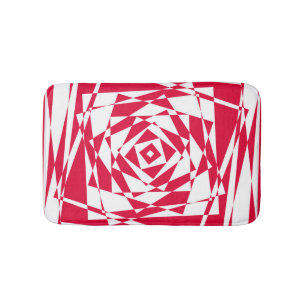 Tapete De Banheiro Ilusões de abstrato vermelho-branco
