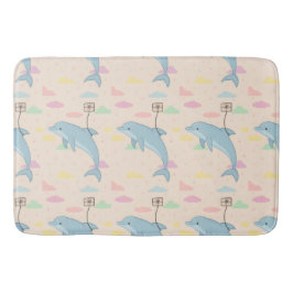 Tapete De Banheiro Ilustração das Letras de Entrega de Golfinhos Voad