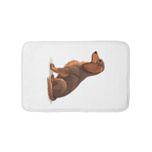 Tapete De Banheiro Ilustração de cachorro vista traseira de Dachshund