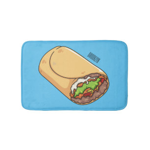 Tapete De Banheiro Ilustração de desenho animado burrito