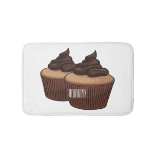 Tapete De Banheiro ilustração de desenho animado de cupcake