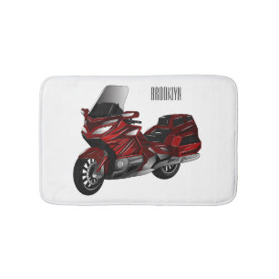 Tapete De Banheiro Ilustração de desenho animado de motocicleta em tu