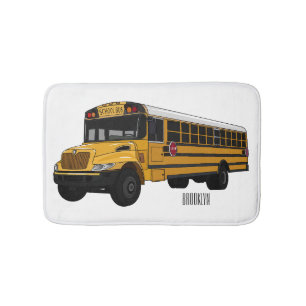 Tapete De Banheiro Ilustração de desenho animado de ônibus escolar