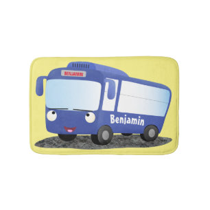 Tapete De Banheiro Ilustração de desenho animado de ônibus moderno