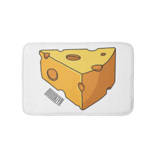 Tapete De Banheiro Ilustração de desenho animado de queijo
