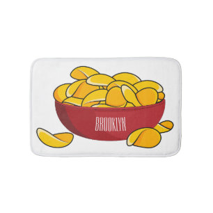 Tapete De Banheiro Ilustração de desenho animado em chip de batata