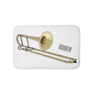 Tapete De Banheiro Ilustração de desenho animado Trombone