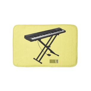 Tapete De Banheiro Ilustração de desenho de piano de teclado