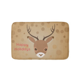 Tapete De Banheiro Ilustração de rena em um fundo marrom