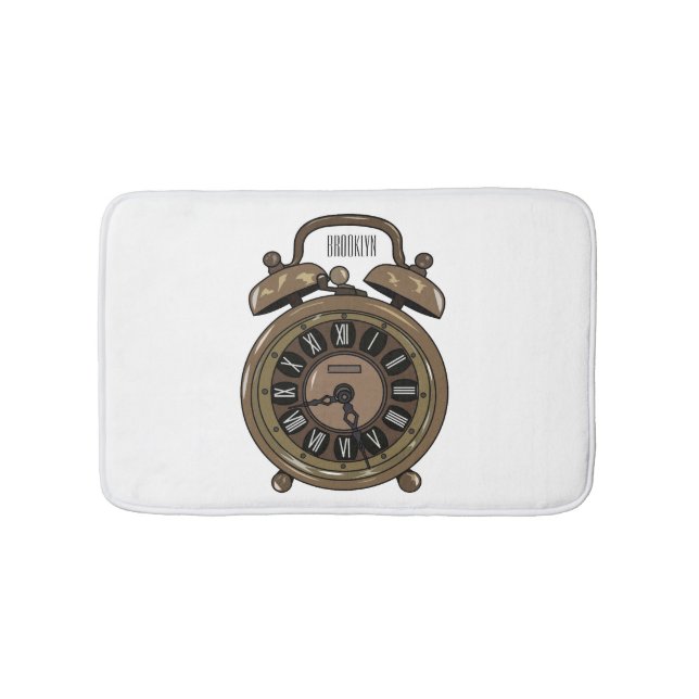 Tapete De Banheiro Ilustração do desenho do relógio do alarme (frente)