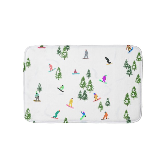 Tapete De Banheiro Ilustração do Freeride Snowboarder Snowboard (frente)