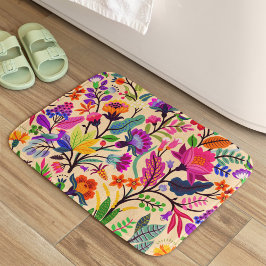 Tapete De Banheiro Ilustração Floral Colorida Padrão de Impressão de 