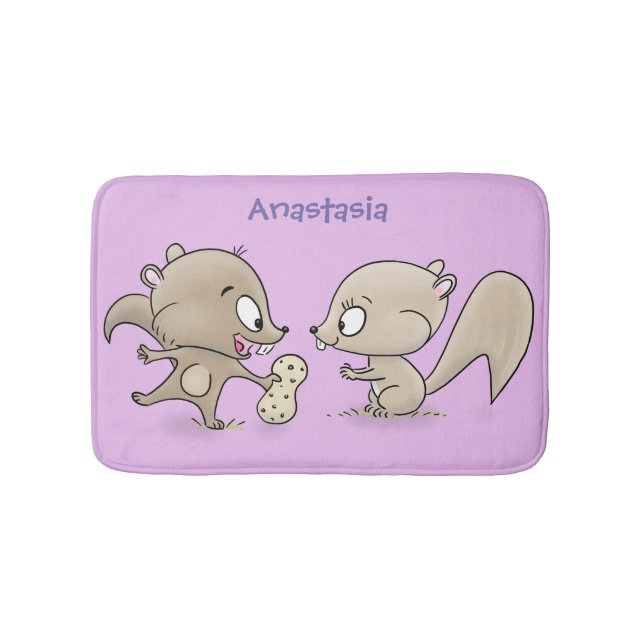 Tapete De Banheiro Imagem de desenho animado de esquilos engraçados (frente)