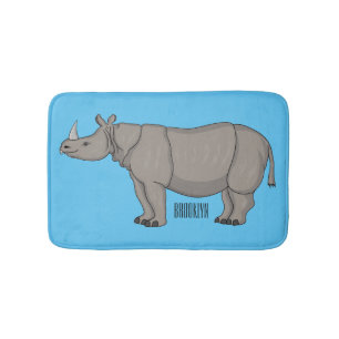 Tapete De Banheiro Imagem do desenho animado de Javan rhinoceros