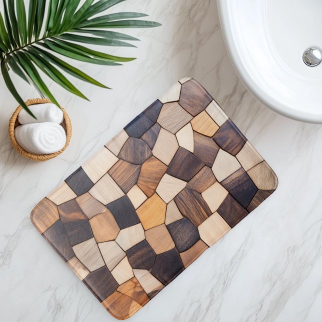 Tapete De Banheiro Imitação de Azulejo de madeira (Criador carregado)