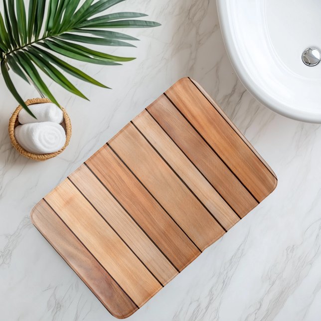 Tapete De Banheiro Imitação do Slat de Madeira (Criador carregado)